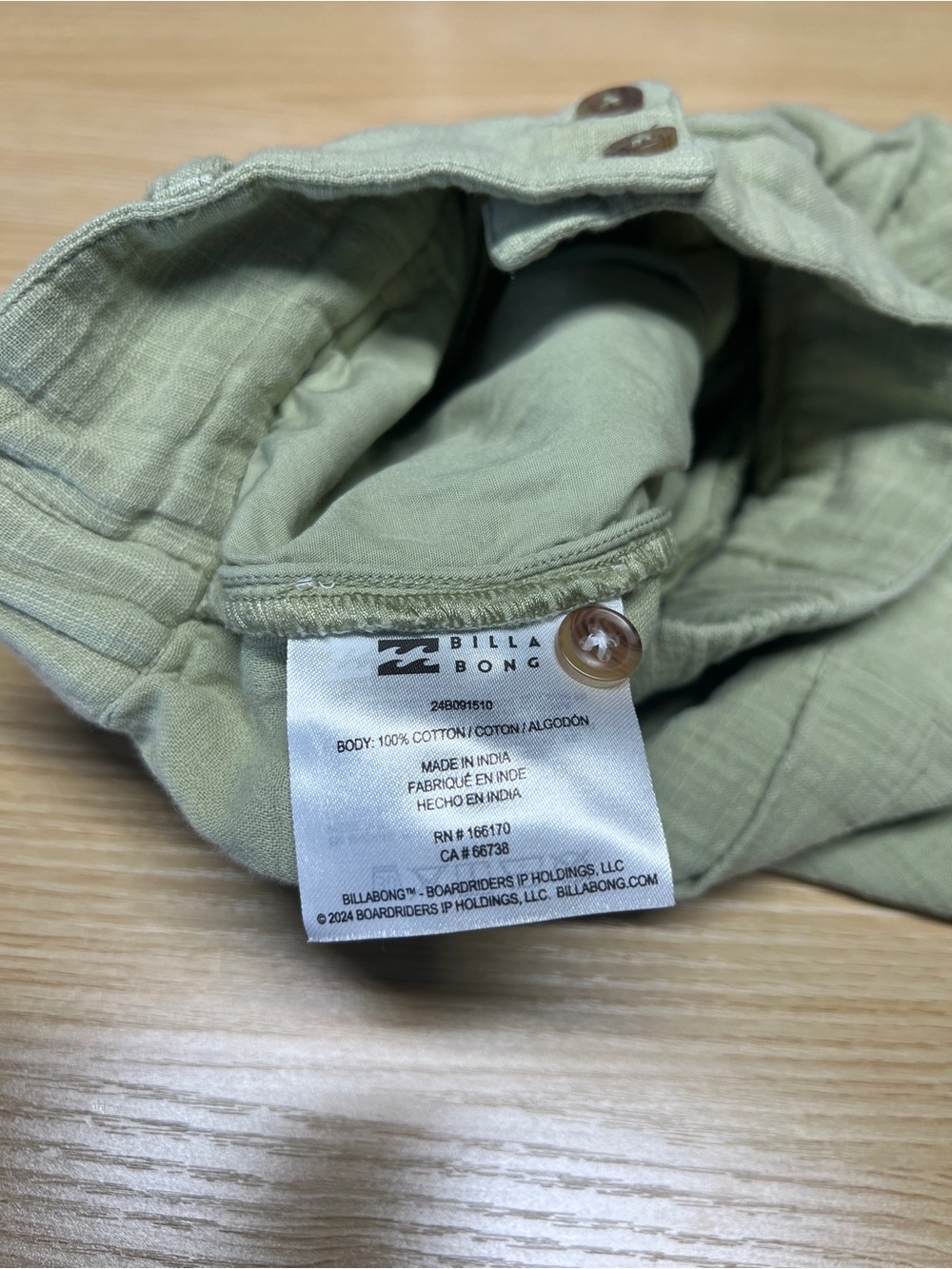 Billabong Tailor Made High Rise Shorts Avocado Green XS - Picture 8 of 12